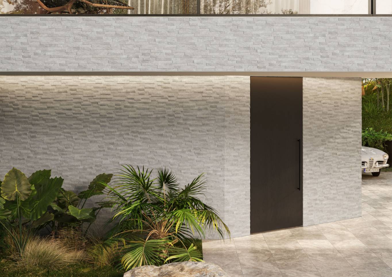 Veneer World - Urban Ledgestone villa con macchine particolare